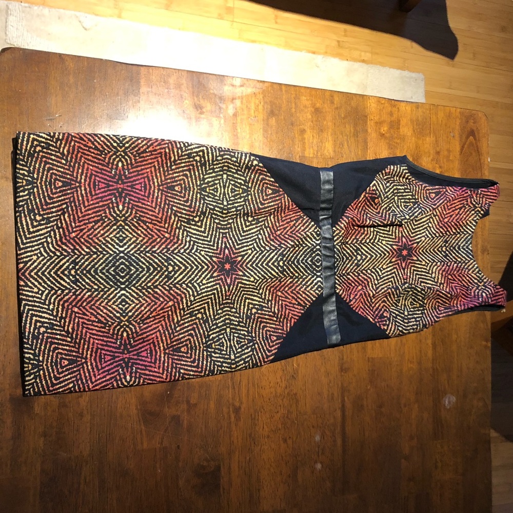 Nicole Miller Artelier Dress W/ Leather Detail 0!!